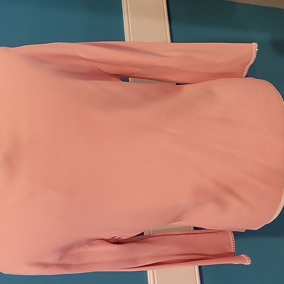 Pink Rhinestone Sqaure Neck Top XL - Picture 5 of 6